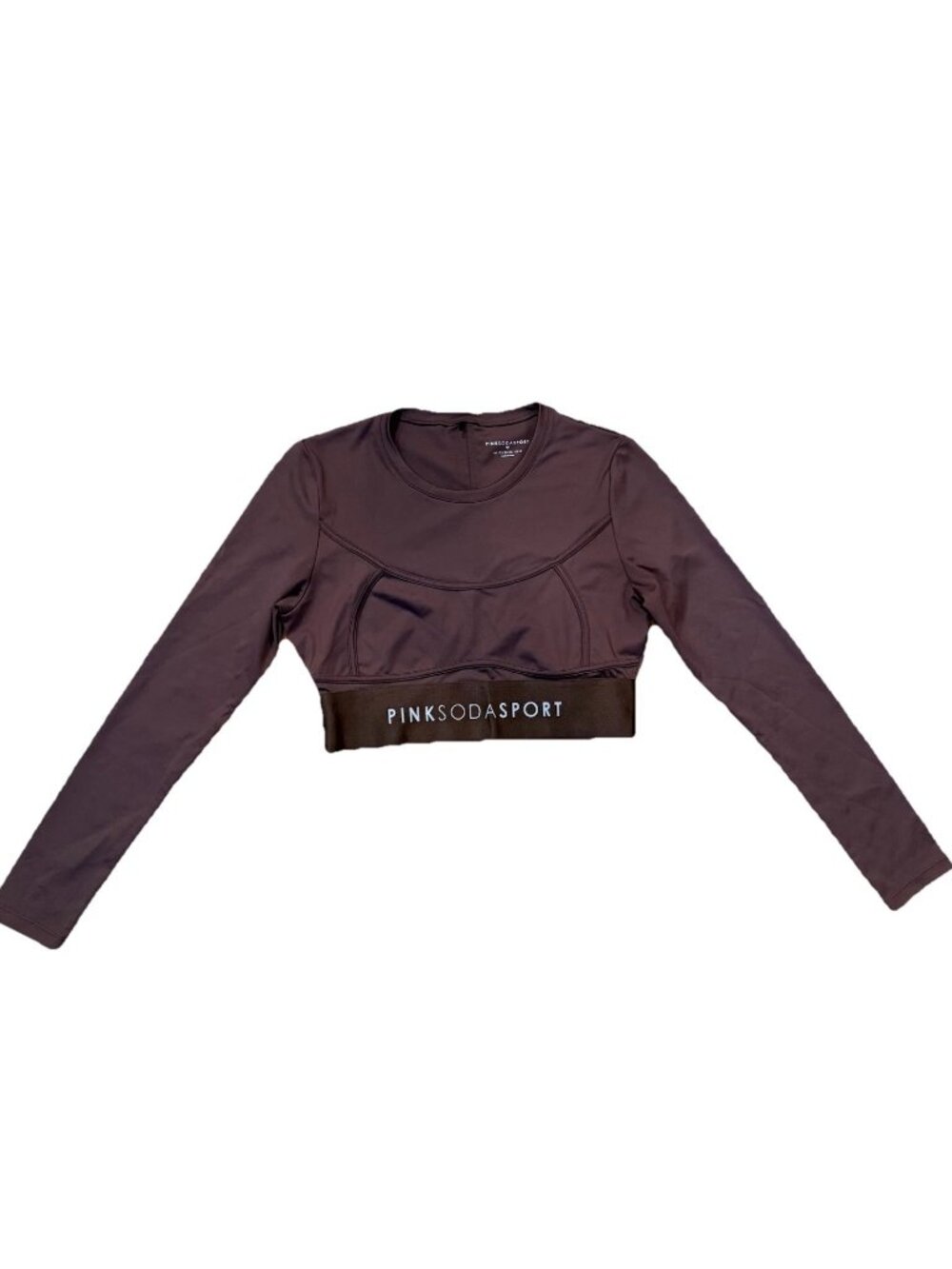 Pink Soda Sport Long Sleeve Stretch Crop Top - Pink - UK 12 EU 40 US Medium